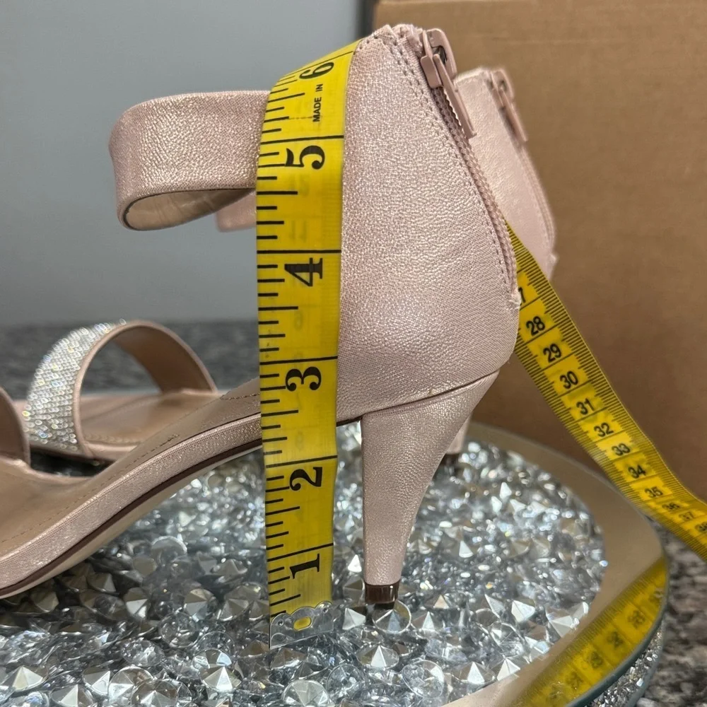 Style & Co. Phillyis blush Pink rose gold Silver rhinestone heels new 8.5W